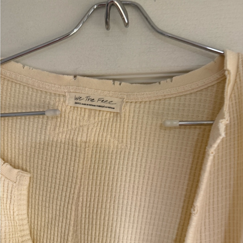 We The Free Cream Waffle Knit Top - Picture 2 of 2